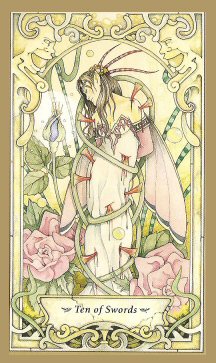 Ten of Swords Mystic Faery Tarot by Linda Ravenscroft