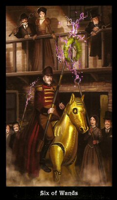 The Steampunk Tarot by Aly Fell - 6 of Wands