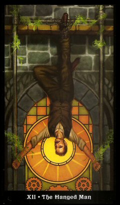 The Steampunk Tarot by Aly Fell - The Hanged Man