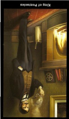 The Steampunk Tarot by Aly Fell - King of Pentacles: Inverted