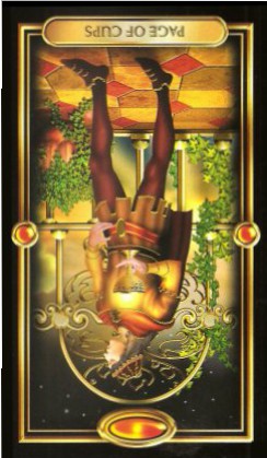 The Gilded Tarot by Ciro Marchetti - Page of Cups - Inverted