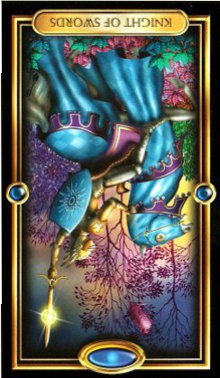 The Gilded Tarot by Ciro Marchetti - Knight of Swords : Inverted