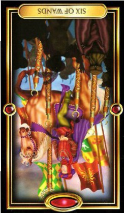 The Gilded Tarot by Ciro Marchetti - Six of Wands : Inverted