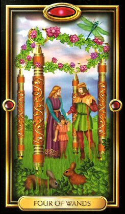 The Gilded Tarot by Ciro Marchetti  - Four of Wands