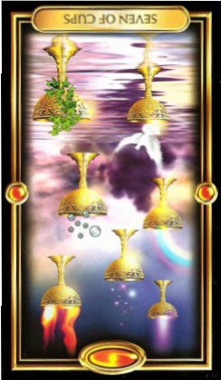 The Gilded Tarot by Ciro Marchetti - Seven of Cups Inverted