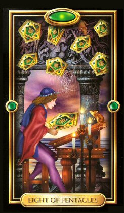 The Gilded Tarot by Ciro Marchetti  - Eight of Pentacles