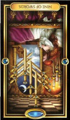The Gilded Tarot by Ciro Marchetti  - Nine of Swords - Inverted