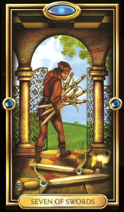The Gilded Tarot by Ciro Marchetti - Seven of Sword