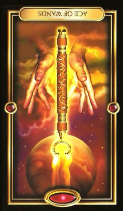 The Gilded Tarot by Ciro Marchetti - Ace of Wands - Inverted